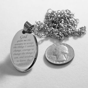 Serenity Prayer Oval Necklace, Pendant